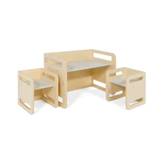 Ezzro Montessori Table Set - Natural / Light Grey
