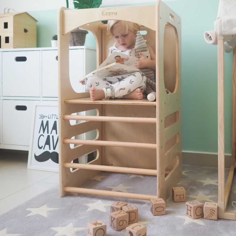 Ezzro Learning Tower with Duo Slide / Chalkboard - Laadlee