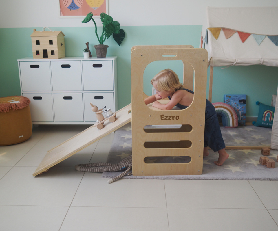 Ezzro Learning Tower with Duo Slide / Chalkboard - Laadlee