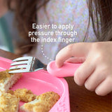 Marcus & Marcus - Silicone and Stainless Steel Easy Grip Spoon & Fork Set - Lola - Laadlee