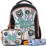Eazy Kids Skate Board 17Inch Backpack with Lunch Bag and Pencil Case (Set of 3)