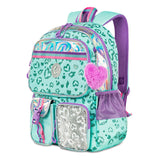 Eazy Kids Love 17Inch School Bag With Lunch Bag and Pencil Pouch - Green (Set of 3)