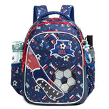 Eazy Kids Football 17Inch School Bag With Lunch Bag and Pencil Case - Blue (Set of 3)