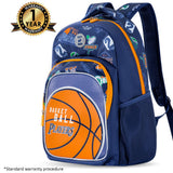 Eazy Kids Basket Ball 18Inch Backpack With Lunch Bag and Pencil Case (Set of 3)