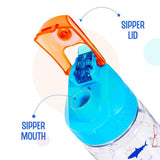 Eazy Kids Jawsome Shark 2-In-1 Tritan Water Bottle 650ml - Blue