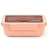 Eazy Kids 2 Compartment Lunch Box With Utensils 1100ml - Pink