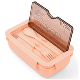 Eazy Kids 2 Compartment Lunch Box With Utensils 1100ml - Pink