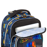 Eazy Kids Gamer 18Inch 4-Wheel Trolley School Bag With Lunch Bag and Pencil case (Set of 3)