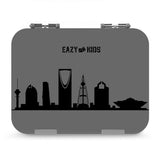 Eazy Kids Love Saudi Bento Boxes With Insulated Lunch Bag - Grey