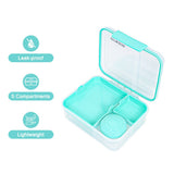 Eazy Kids 5 Compartment Convertible Bento Lunch Box With Gravy Bowl - Green