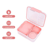 Eazy Kids 5 Compartment Convertible Bento Lunch Box With Gravy Bowl - Pink