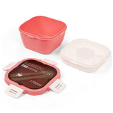 Eazy Kids 5 Compartment Lunch Box With Utensils 1700ml - Pink