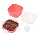 Eazy Kids 5 Compartment Lunch Box With Utensils 1700ml - Pink