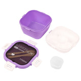 Eazy Kids 5 Compartment Lunch Box With Utensils 1700ml - Purple