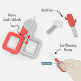 Eazy Kids 6 In 1 Baby Nail Care Set - Red