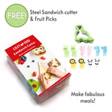 Eazy Kids Unicorn 6 Compartment Bento Lunch Box With Sandwich Cutter - Purple