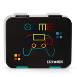 Eazy Kids Gamer 6/4 Convertible Bento Lunch Box With Steel Spoon & Fork Set And Alphabets Sticker
