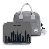 Eazy Kids Skyline 6/4 Convertible Bento Lunch Box With Sandwich Cutter Set - Grey
