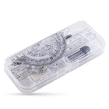 Eazy Kids 7-Piece Geometry Set in Clear Plastic Case – Ruler, Protractor, Compass, Eraser