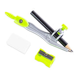 Eazy Kids 8-Piece Geometry Box Set – Compass, Ruler, Protractor- Green