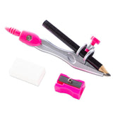 Eazy Kids 8-Piece Geometry Box Set – Compass, Ruler, Protractor- Pink