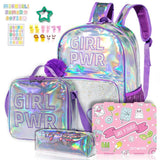 Eazy Kids Girl Power Back to School Combo Set - Pink Purple (Set of 4)
