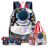 Eazy Kids Astronaut 16Inch School Bag, Lunch Bag And Pencil Case - Blue (Set of 3)