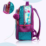 Eazy Kids Mermaid Sea 17Inch School Bag, Lunch Bag And Pencil Case - Green (Set of 3)