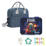 Eazy Kids Outer Space Tritan Bento Box With Lunch Bag - Blue