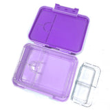 Eazy Kids Tritan Bento Lunch Box with Lunch Bag - Glitter Purple