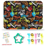 Eazy Kids Black Best Bro Bento Box With Insulated Lunch Bag & Cutter Set