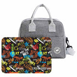 Eazy Kids Black Best Bro Bento Box With Insulated Lunch Bag & Cutter Set