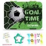Eazy Kids Goal Time Bento Box With Insulated Lunch Bag & Cutter Set