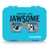 Eazy Kids Jawsome Shark Bento Boxes With Insulated Lunch Bag - Blue