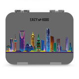 Eazy Kids Love Riyadh Bento Boxes With Insulated Lunch Bag - Grey