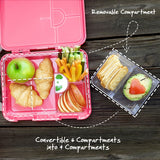Eazy Kids Tropical Bento Boxes With Insulated Lunch Bag - Pink