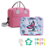 Eazy Kids Mermaid Tritan Bento Lunch Box With Lunch Bag - Purple