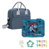 Eazy Kids TREX Tritan Bento Lunch Box With Lunch Bag - Blue