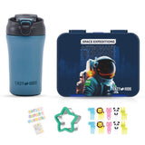Eazy Kids SpaceEx Tritan Bento Lunch Box With SS Bottle - Blue