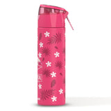 Eazy Kids  Tropical Tritan Bento Lunch Box with Stainless Steel Bottle - Pink