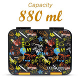 Eazy Kids  Dino Bro 6/4 Convertible Bento Lunch Box With Sandwich Cutter Set