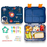 Eazy Kids Expedition Space 5/4 Convertible Bento Lunch Box With Sandwich Cutter Set