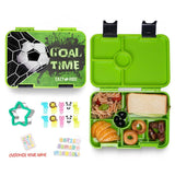 Eazy Kids Goal Time 6/4 Convertible Bento Lunch Box With Sandwich Cutter Set