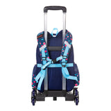 Eazy Kids Berry Good 16Inch School Bag with Trolley, Pencil Case Set - Blue
