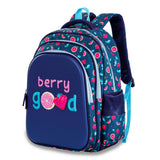 Eazy Kids Berry Good 16Inch School Bag with Trolley, Pencil Case Set - Blue