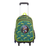 Eazy Kids Dino 16Inch School Bag With Trolley, Pencil Case Set - Green