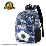 Eazy Kids Football 18Inch Backpack with 4 Wheel Trolley, Lunch Bag and Pencil Case Set (Set of 4)