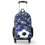 Eazy Kids Football 18Inch Backpack with 4 Wheel Trolley, Lunch Bag and Pencil Case Set (Set of 4)