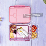 Eazy Kids 6 & 4 Convertible Bento Lunch Box With Lunch Bag- Glitter Pink