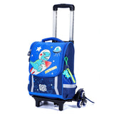 Eazy Kids Dino in Space School Bag With Trolley - Blue